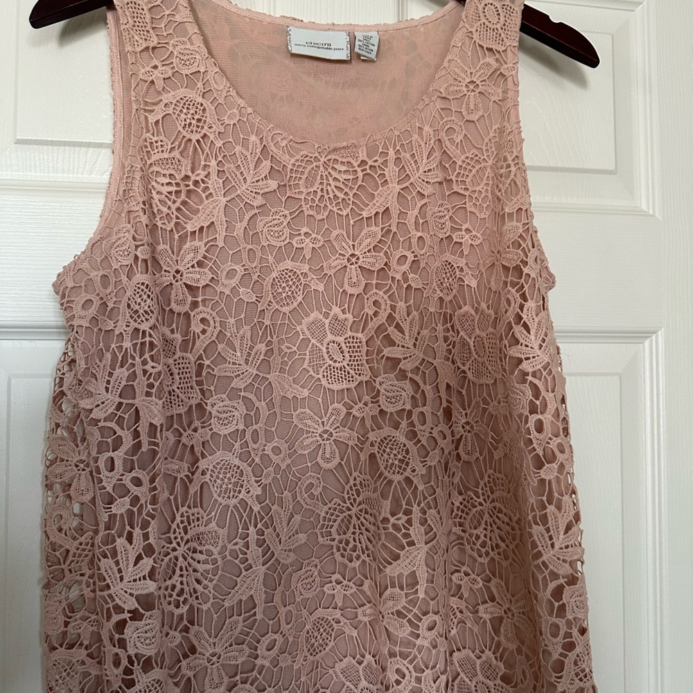 NWOT Chico Dusty Pink Lined Tank Sz 2